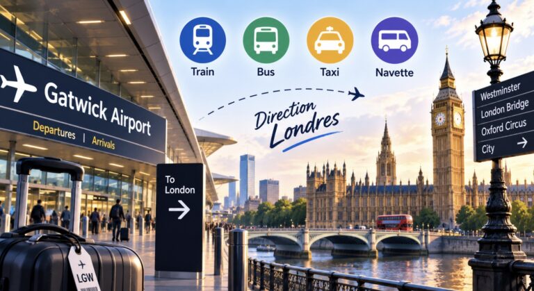 Transfert Gatwick Londres : train, bus, taxi ou navette