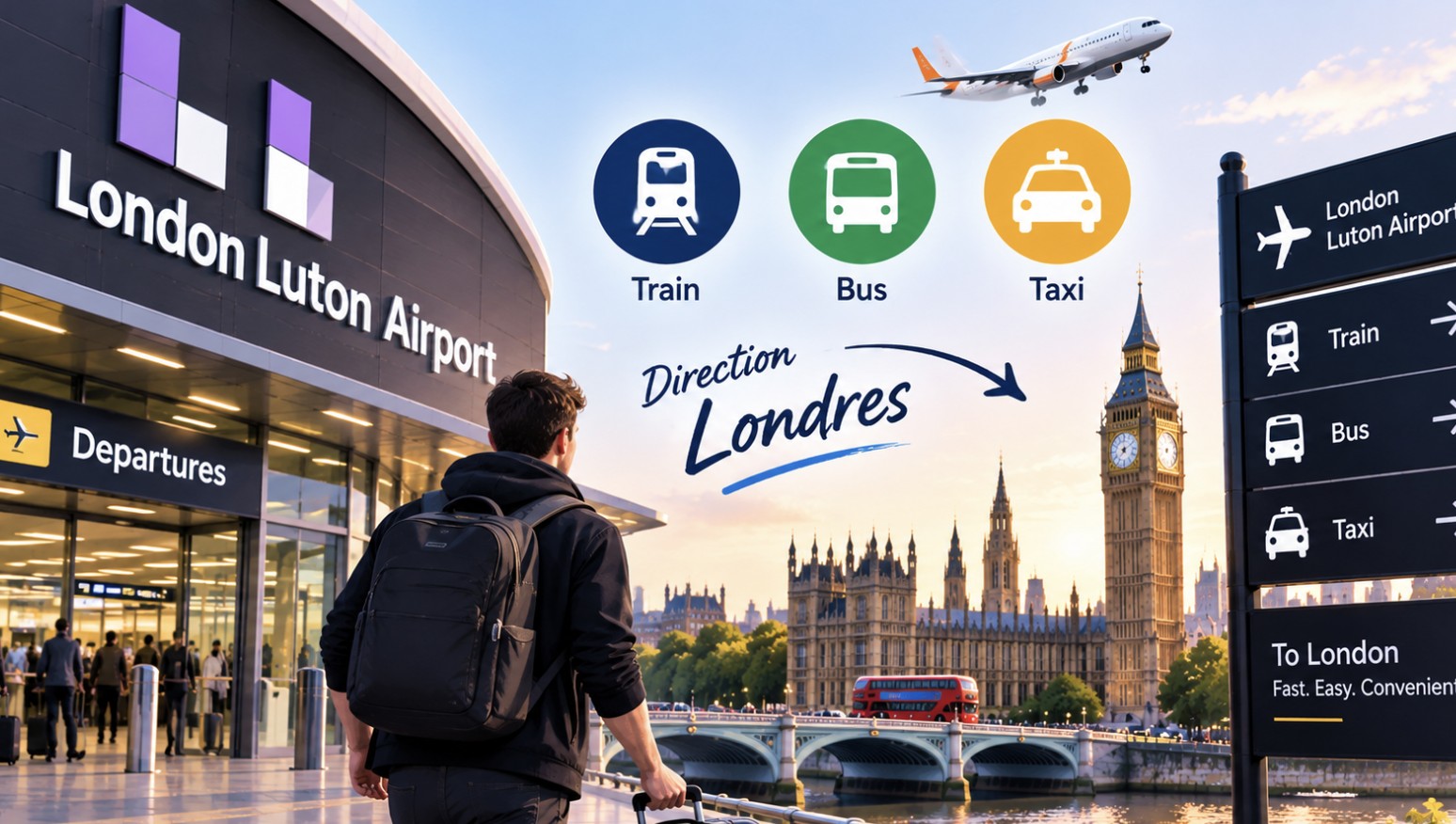 Transfert Luton Londres : train, bus ou taxi ?